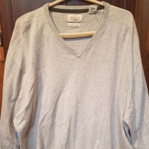 Cotton cashmere v neck sweater